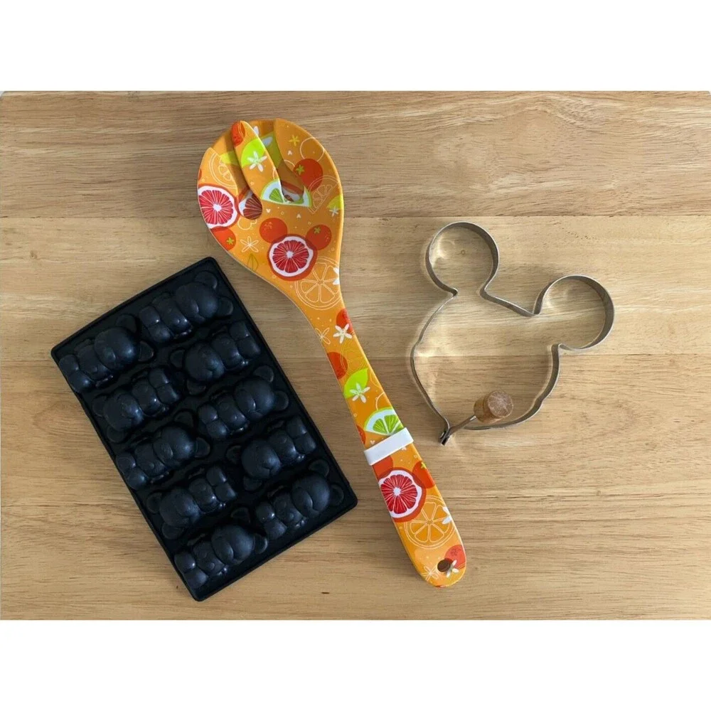 Disney Kitchen Utensils Mickey Egg Pancake Mold Salad Fork Spoon Ice Cube Tray